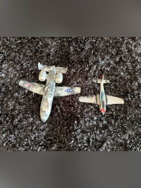 Kids Military Toy Plane Duo - Gray Camouflage & Light Gray